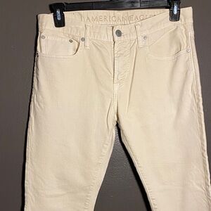American Eagle Outfitters Unisex Men's Cream Slim Jeans